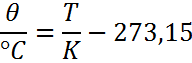 fórmula correcta para convertir Kelvin a grados Celsius
