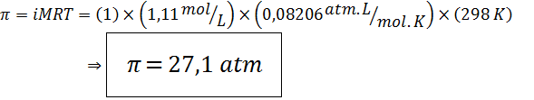 Ejemplo de cómo calcular la presión osmótica de una solución