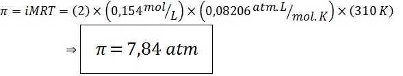 Ejemplo de cómo calcular la presión osmótica de una solución