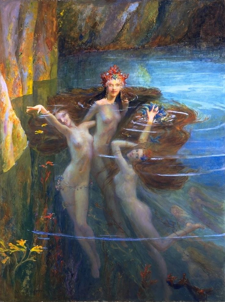 Las Nereidas, Gaston Bussière (1902).